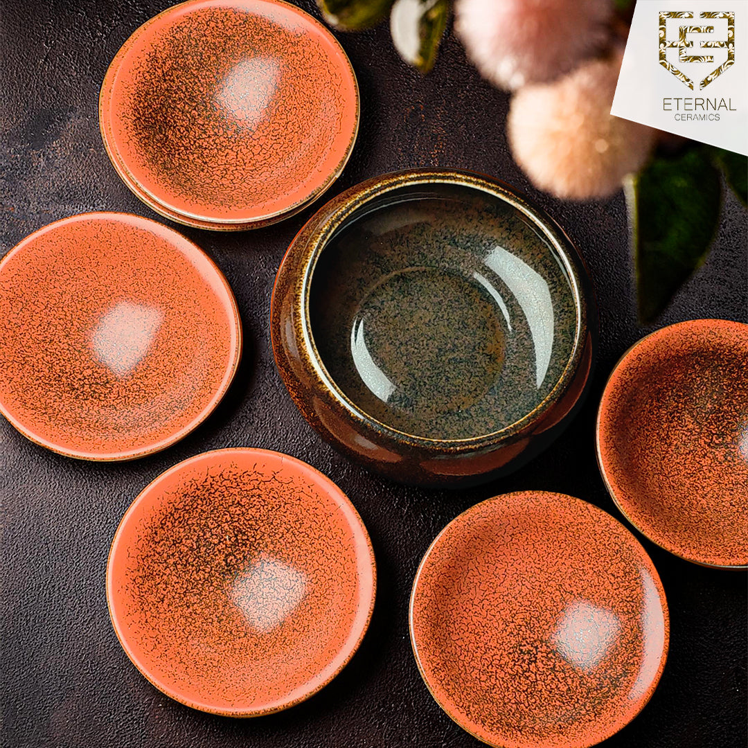 Lamer Cinnamon 7 Pieces Dessert Bowl Set - Lamer Series