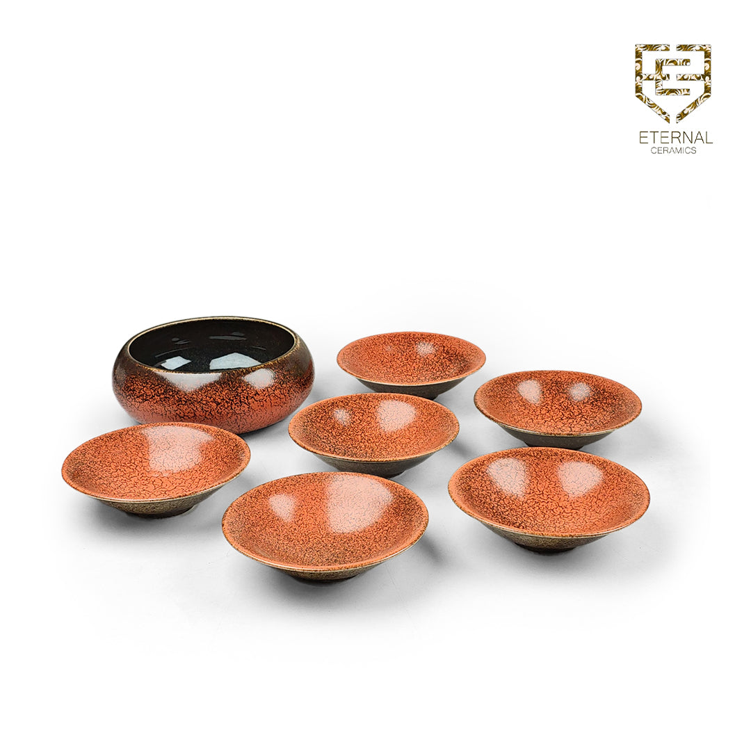 Lamer Cinnamon 7 Pieces Dessert Bowl Set - Lamer Series