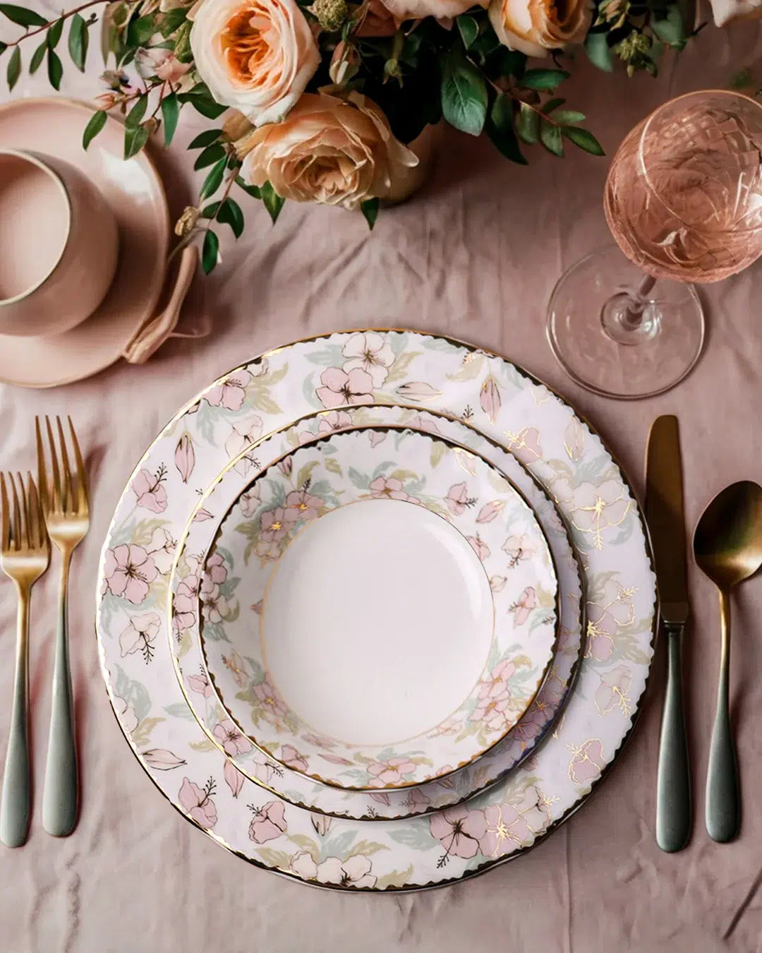 32 Pieces Bone China Dinner Set – Blossom