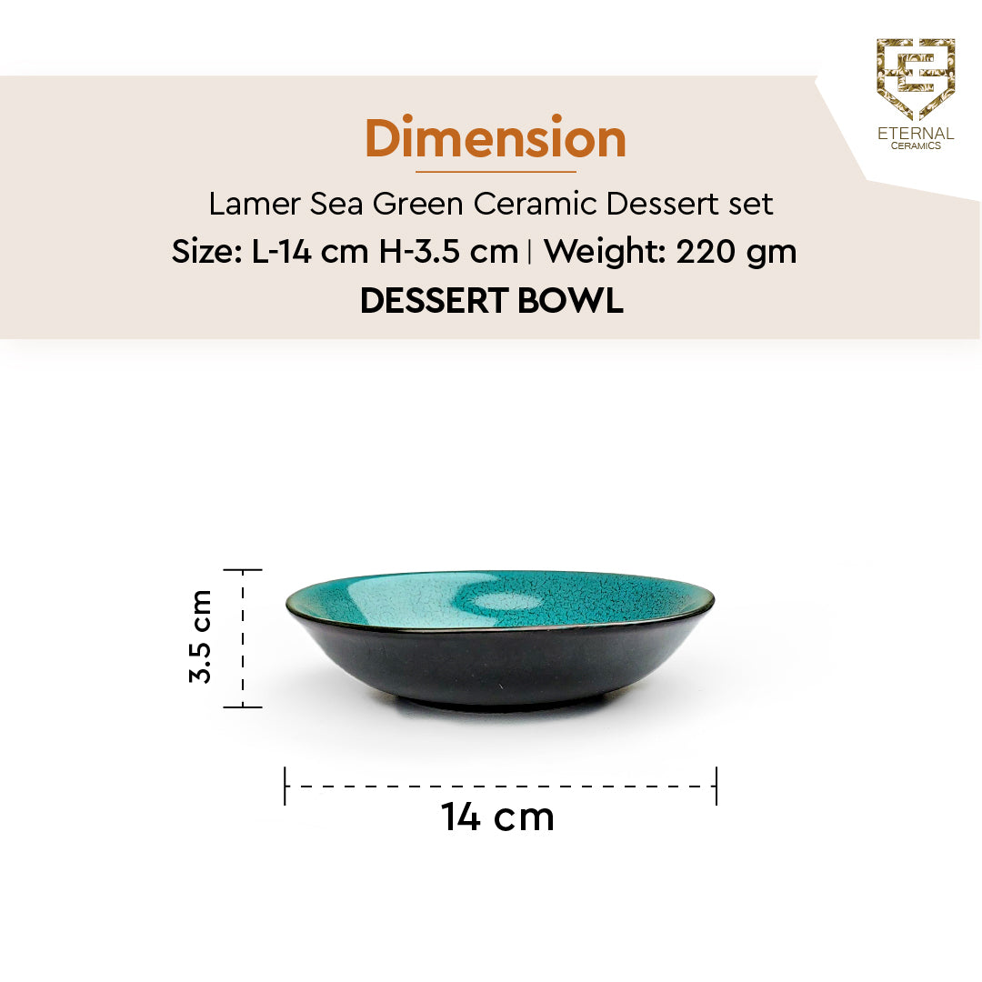 Lamer Sea Green 6 Pcs Dessert Bowl Set