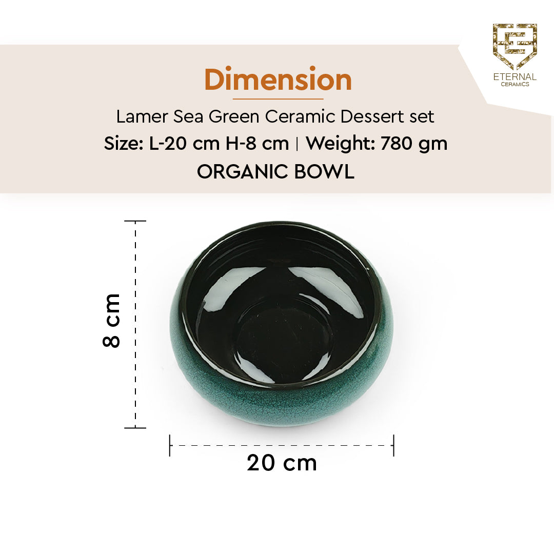 Lamer Sea Green 7 Pieces Dessert Bowl Set - Lamer Series