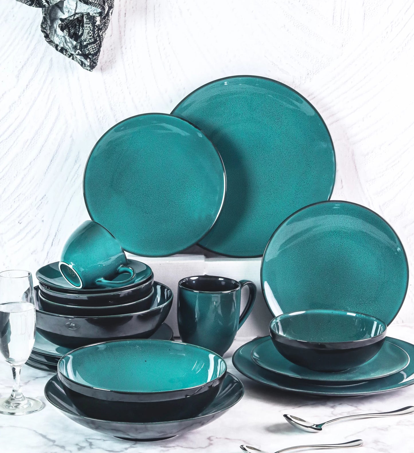 Exclusive Lamer Sea Green Dinner Set - Lamer Series (Customizable)