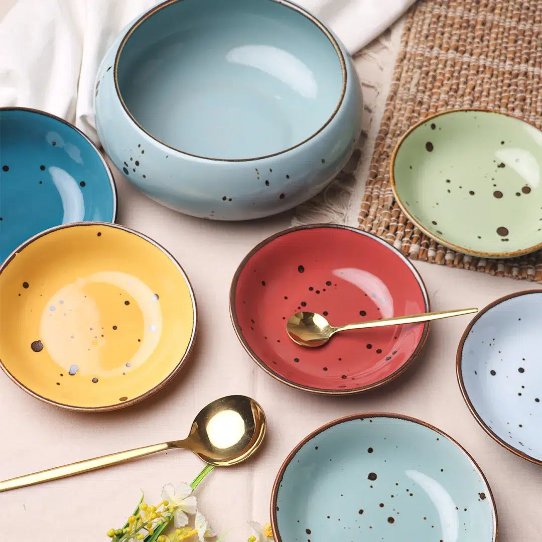 Multicolor 7 Pieces Dessert Bowl Set - Sigma Series