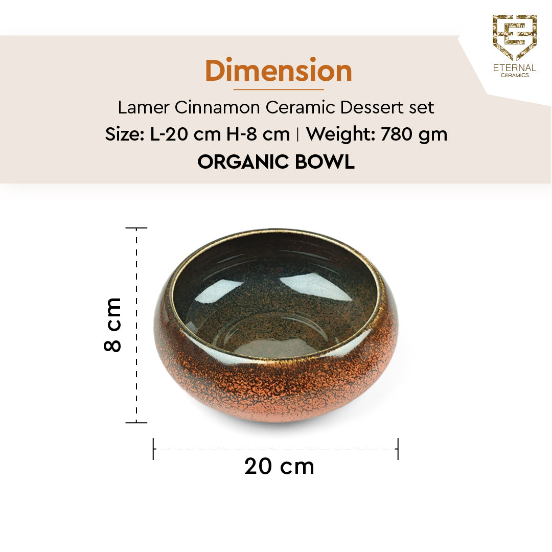 Lamer Cinnamon 7 Pieces Dessert Bowl Set - Lamer Series