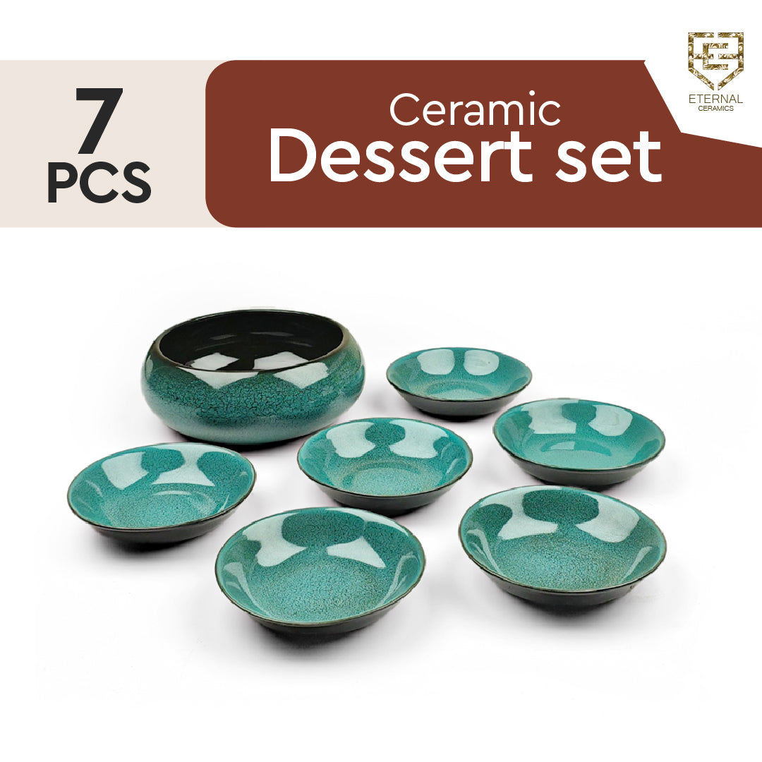 Lamer Sea Green 7 Pieces Dessert Bowl Set - Lamer Series