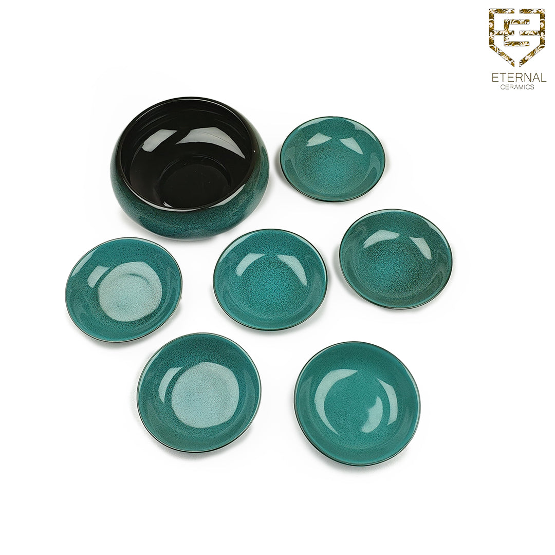 Lamer Sea Green 7 Pieces Dessert Bowl Set - Lamer Series