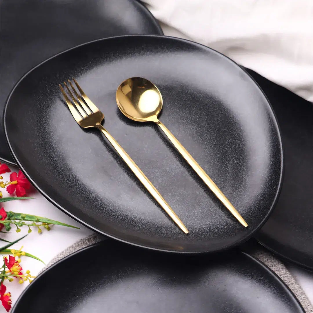 Trigo Black 6 Pieces Dinner Plate Set