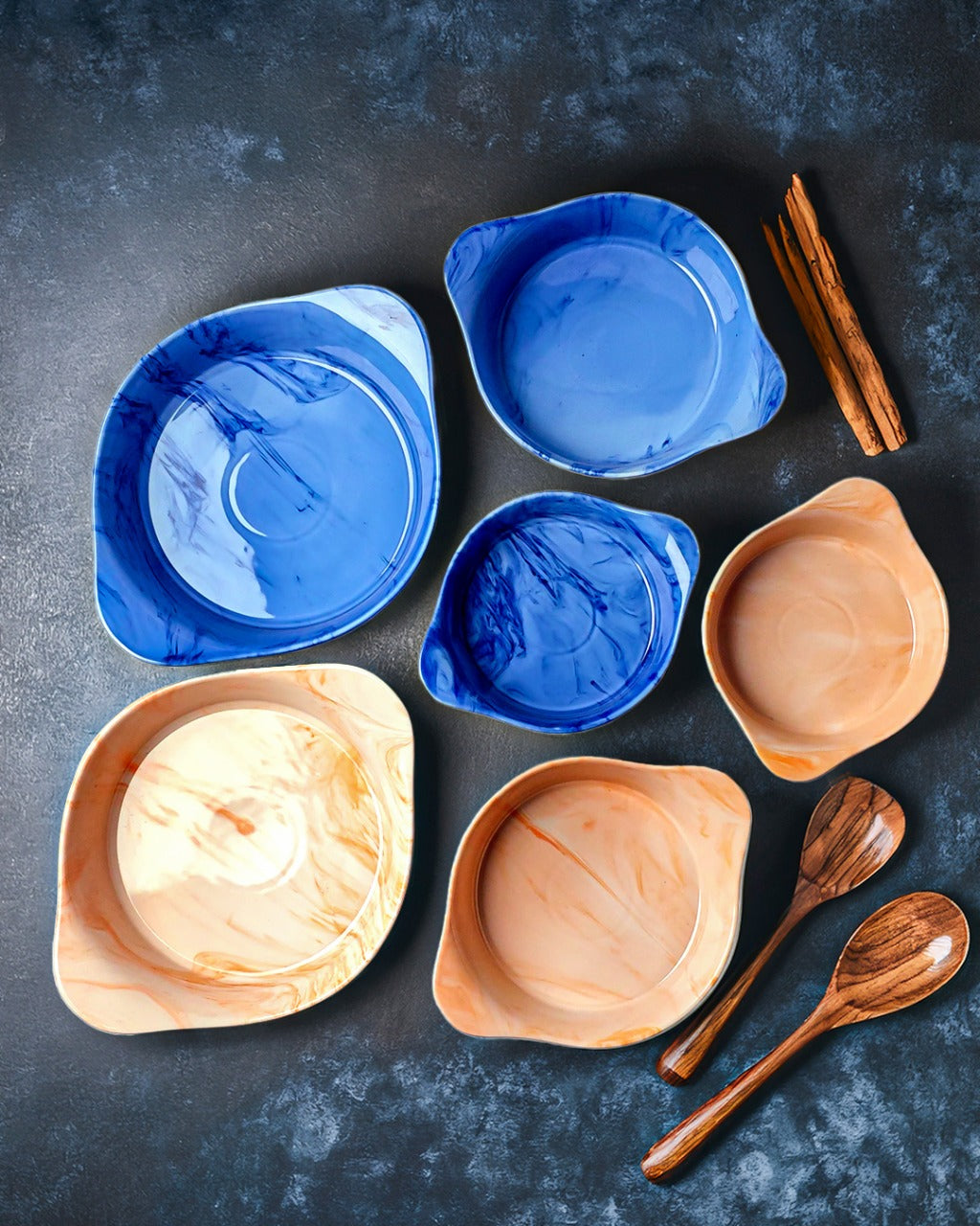 3 Pieces Marble Curry Set - (Pink)
