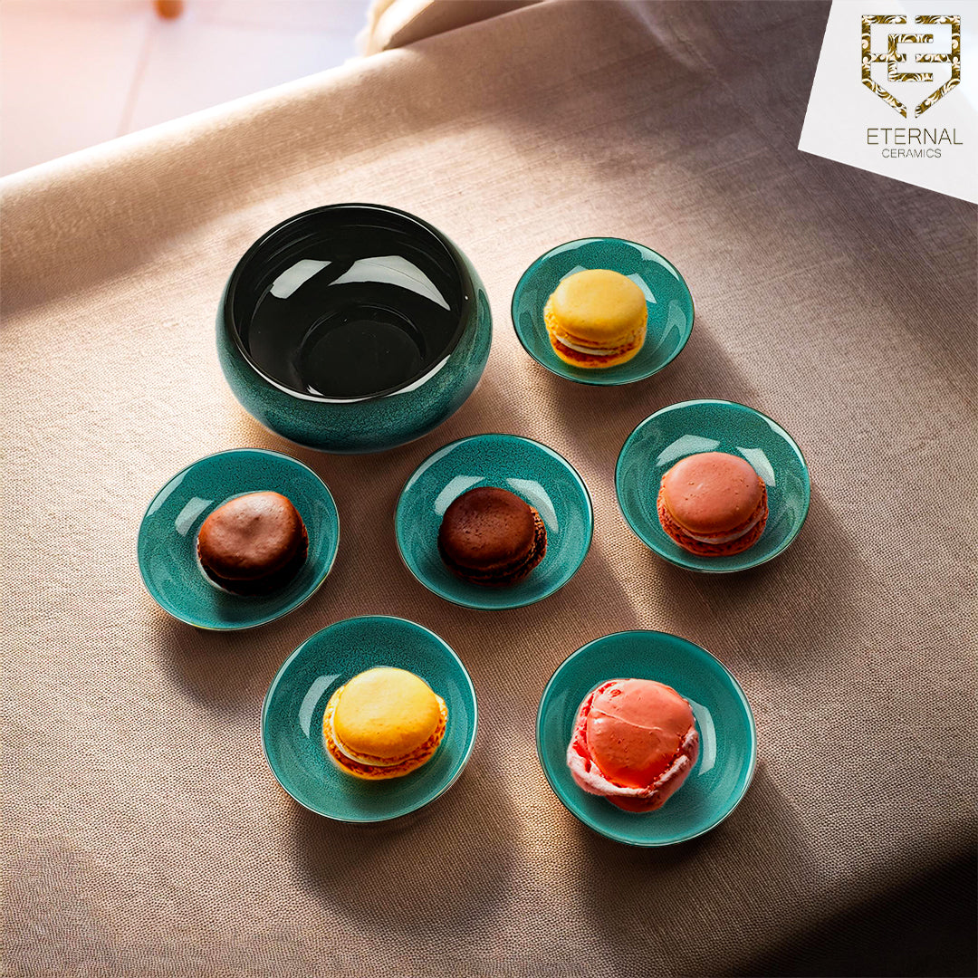 Lamer Sea Green 7 Pieces Dessert Bowl Set - Lamer Series