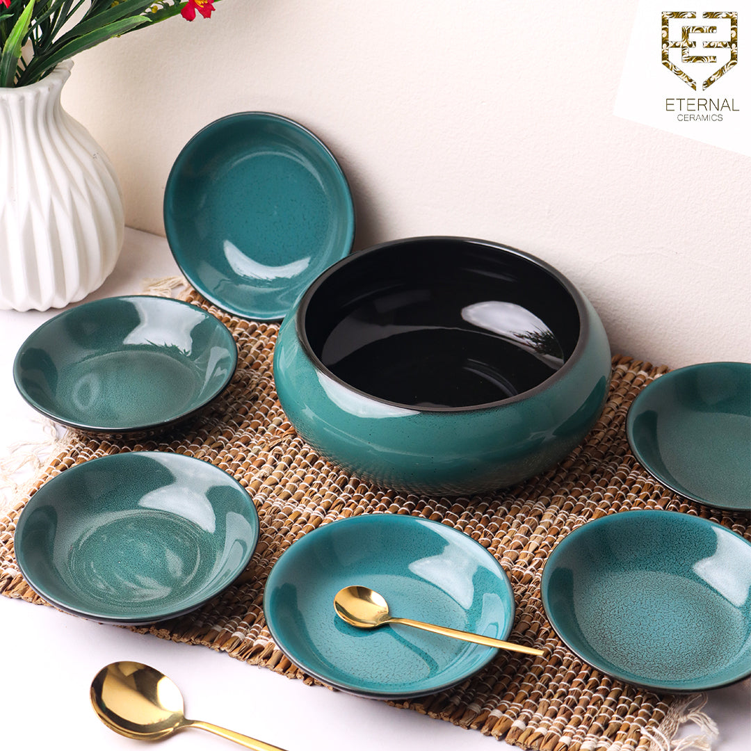 Lamer Sea Green 7 Pieces Dessert Bowl Set - Lamer Series