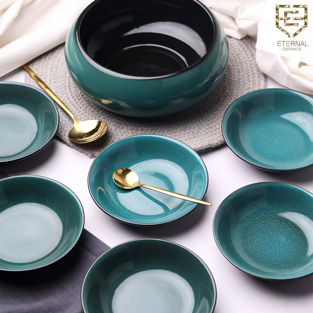 Lamer Sea Green 7 Pieces Dessert Bowl Set - Lamer Series