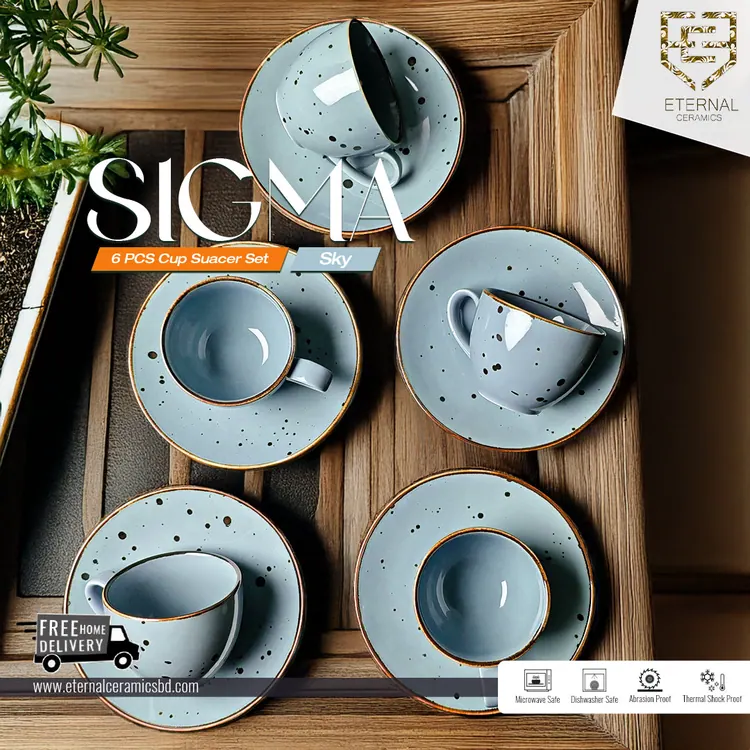 Sigma Sky - 12 Pcs Tea Set (200 ML Cup)