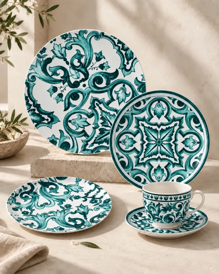Monaco Aqua 32-piece Dinner Set