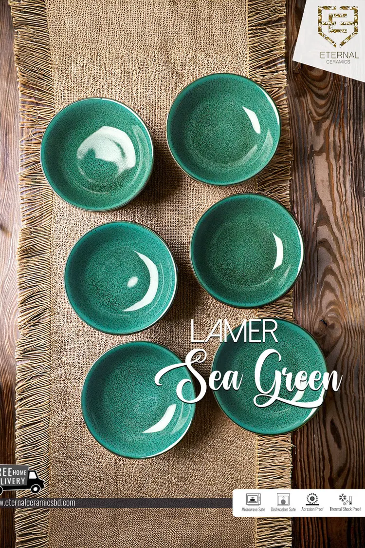 Lamer Sea Green 6 Pcs Dessert Bowl Set