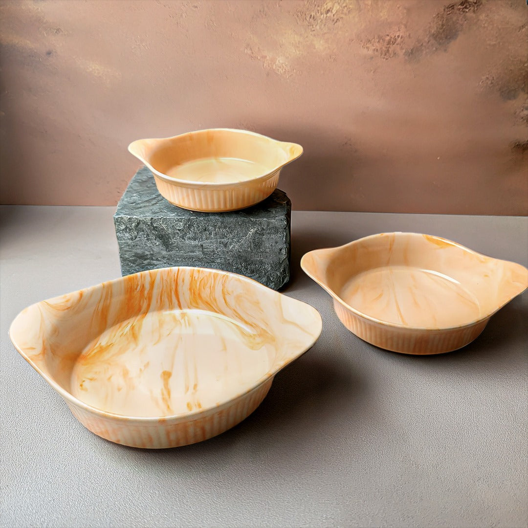3 Pieces Marble Curry Set - (Peach)