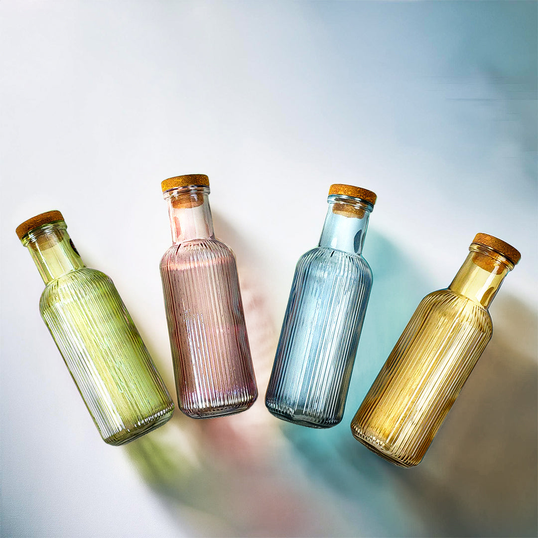 Colourful Glass Water Bottle - 1 Litre (Random Colour)
