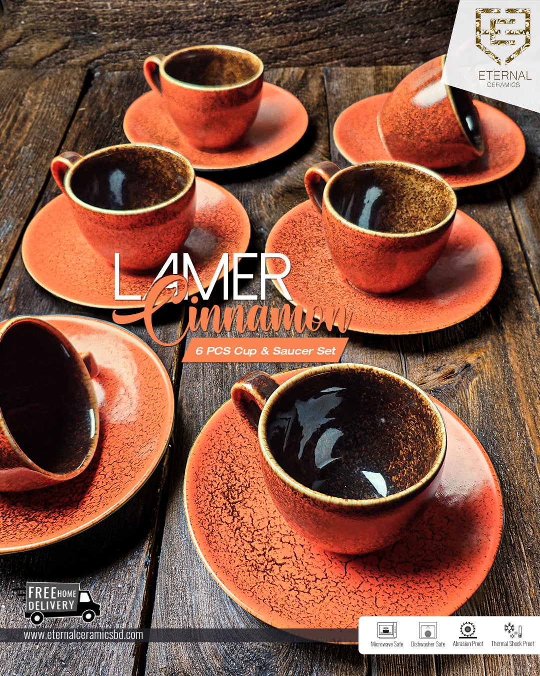 Lamer Cinnamon - 12 Pcs Tea Set (Lamer Series)