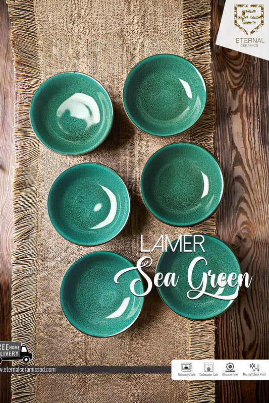 Lamer Sea Green 6 Pcs Dessert Bowl Set