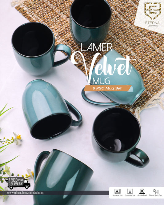 Lamer Velvet 6 Pieces Mug Set (350 ML)
