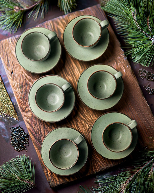 Trigo Green – 12 Pcs Tea Set (30 CL Cup)