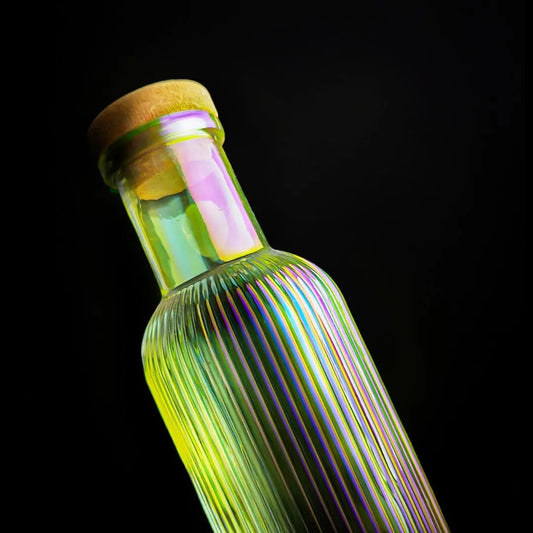 Colourful Glass Water Bottle 1 Litre - Green