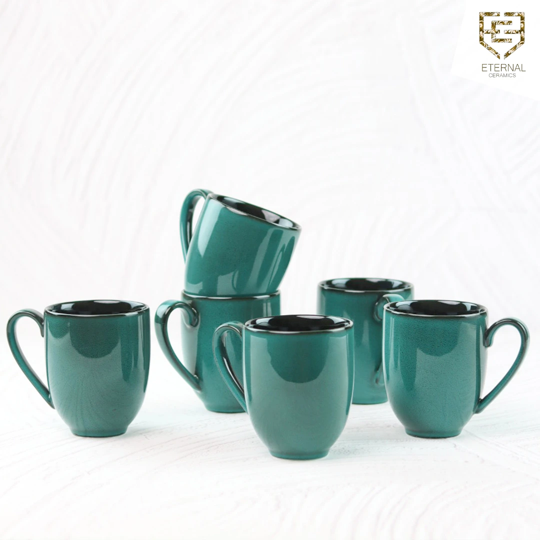 Ceramic Sea Green Mug Set - Lamer Series