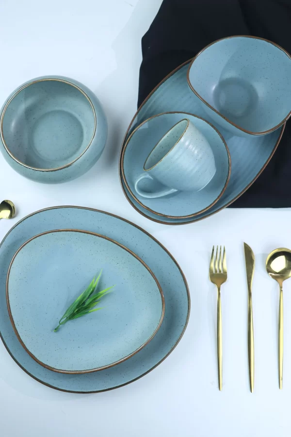 Elegant Blue Dinner Set- Trigo Series