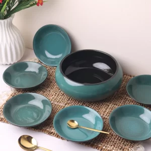 Elegant Green Dessert Bowl Set