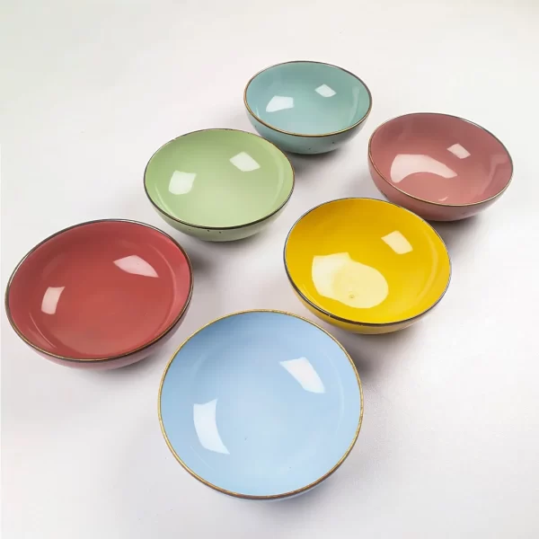 multicolor soup bowl set